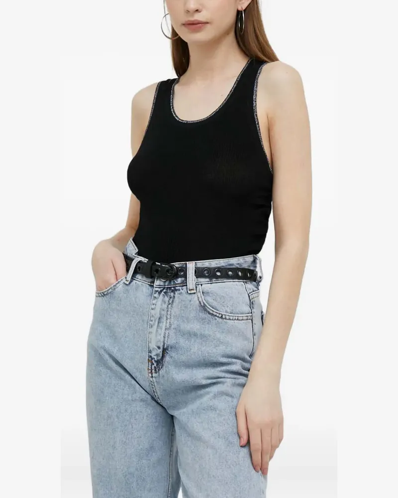 DKNY Gerafftes Trägershirt - Schwarz Schwarz