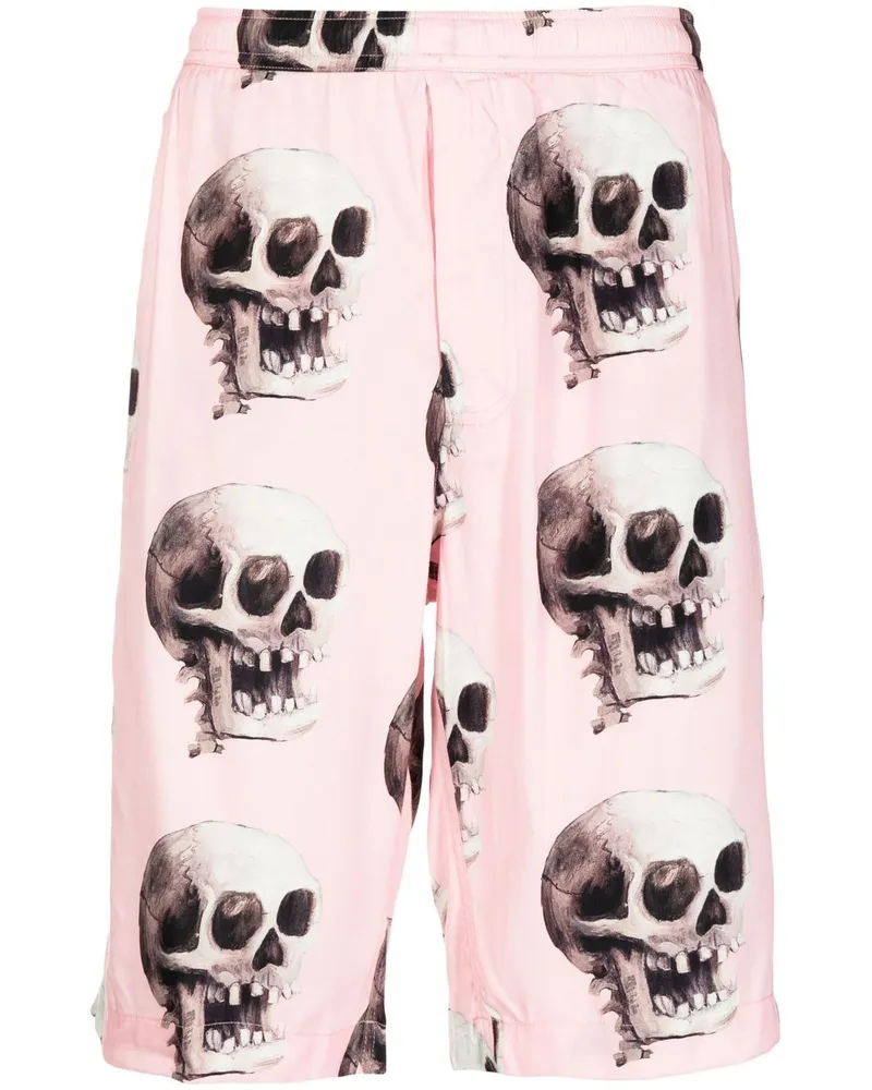 ENDLESS JOY Bermudas mit Totenkopf-Print Rosa