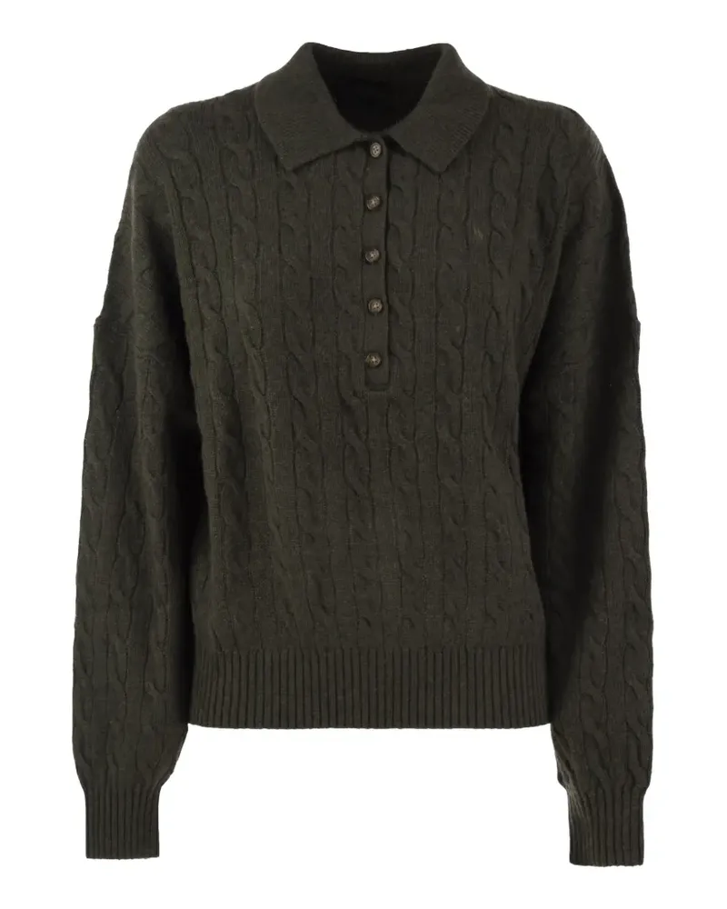 Ralph Lauren Polo-Pullover mit Zopfmuster - Grün Grün