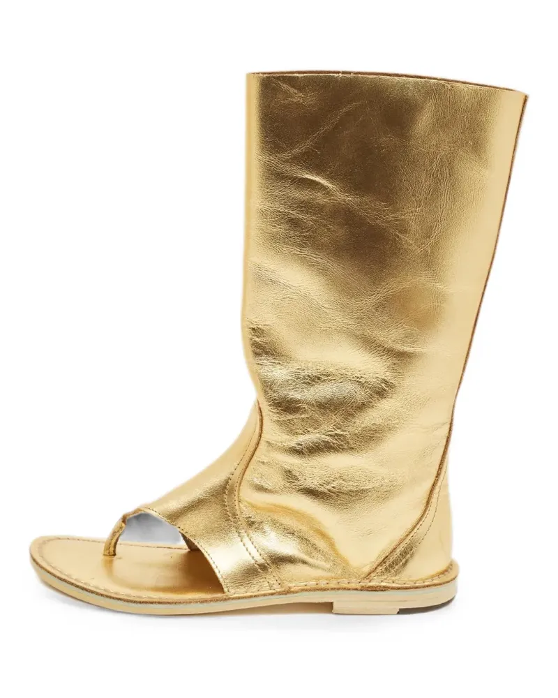 Pierre Hardy cut-out thong ankle sandals - Gold Gold