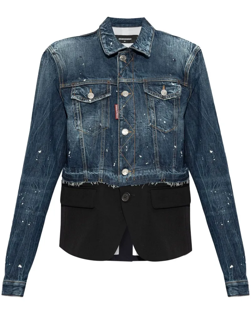 Dsquared2 Jacke mit Logo-Patch Blau