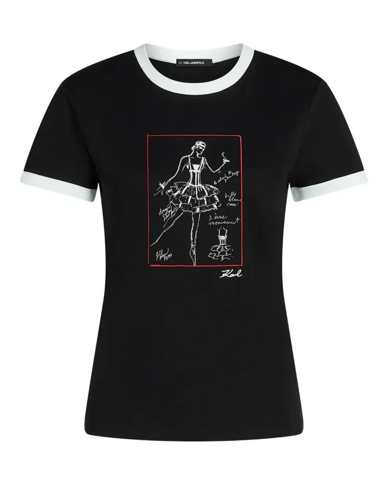 Karl Lagerfeld Le Ballet T-shirt - Schwarz Schwarz