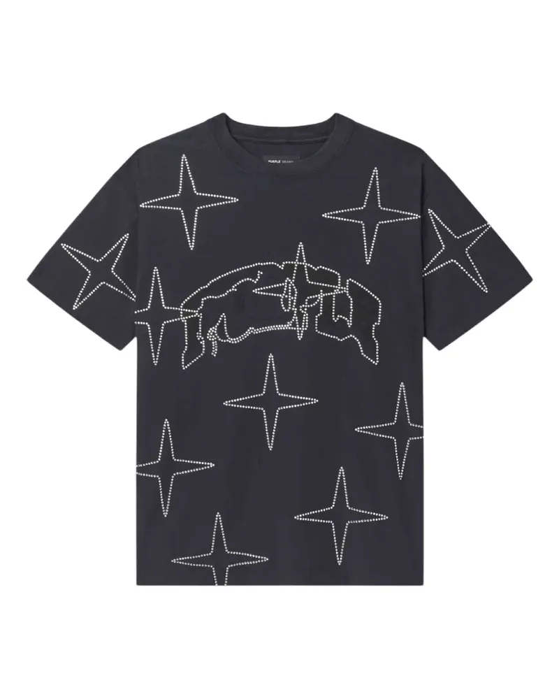PURPLE BRAND Crystal Star T-Shirt - Schwarz Schwarz