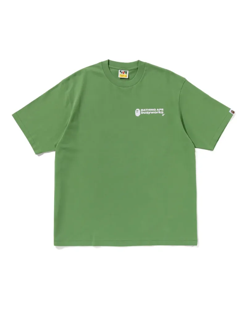 BAPE Busy Works logo-print T-shirt - Grün Grün