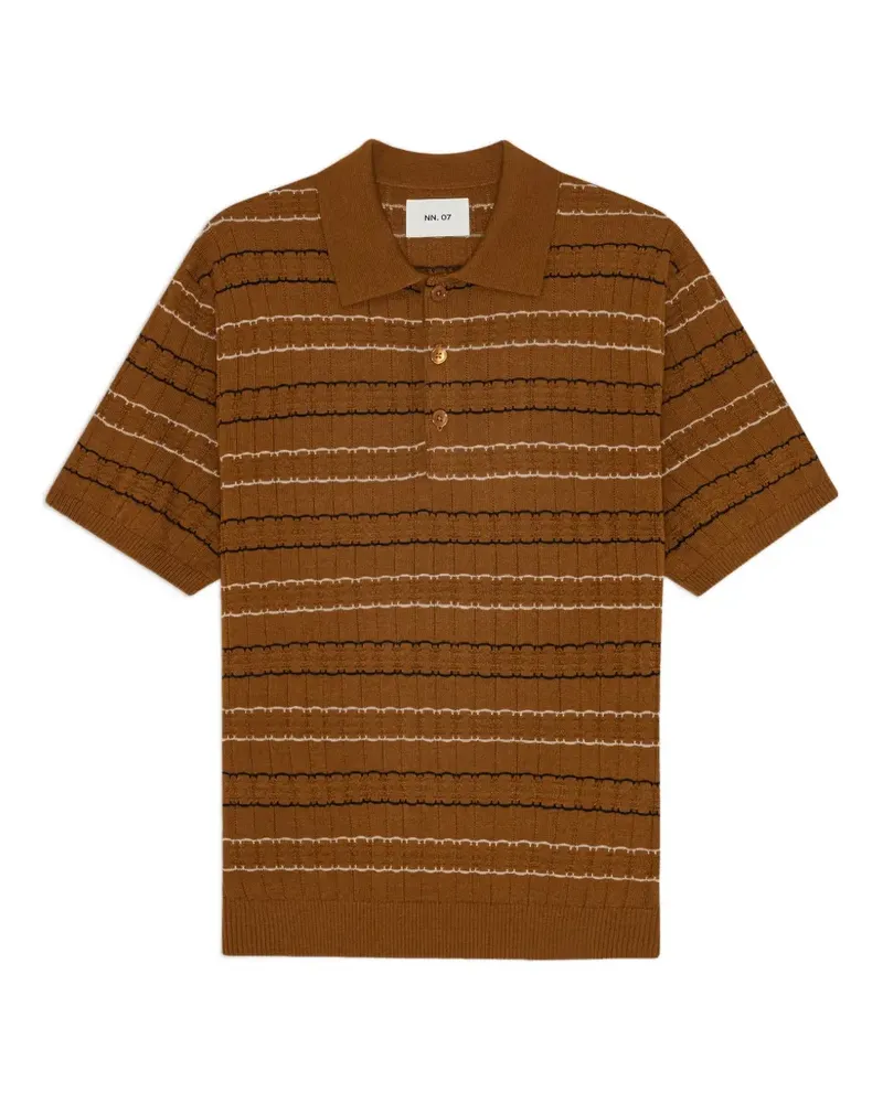 NN 07 Gestreiftes Poloshirt - Braun Braun