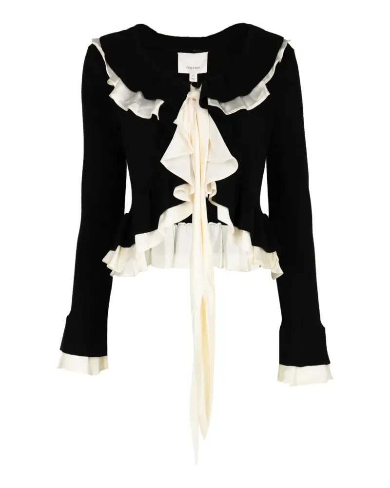 Cinq à Sept Gerüschter Melinda Cardigan - Schwarz Schwarz
