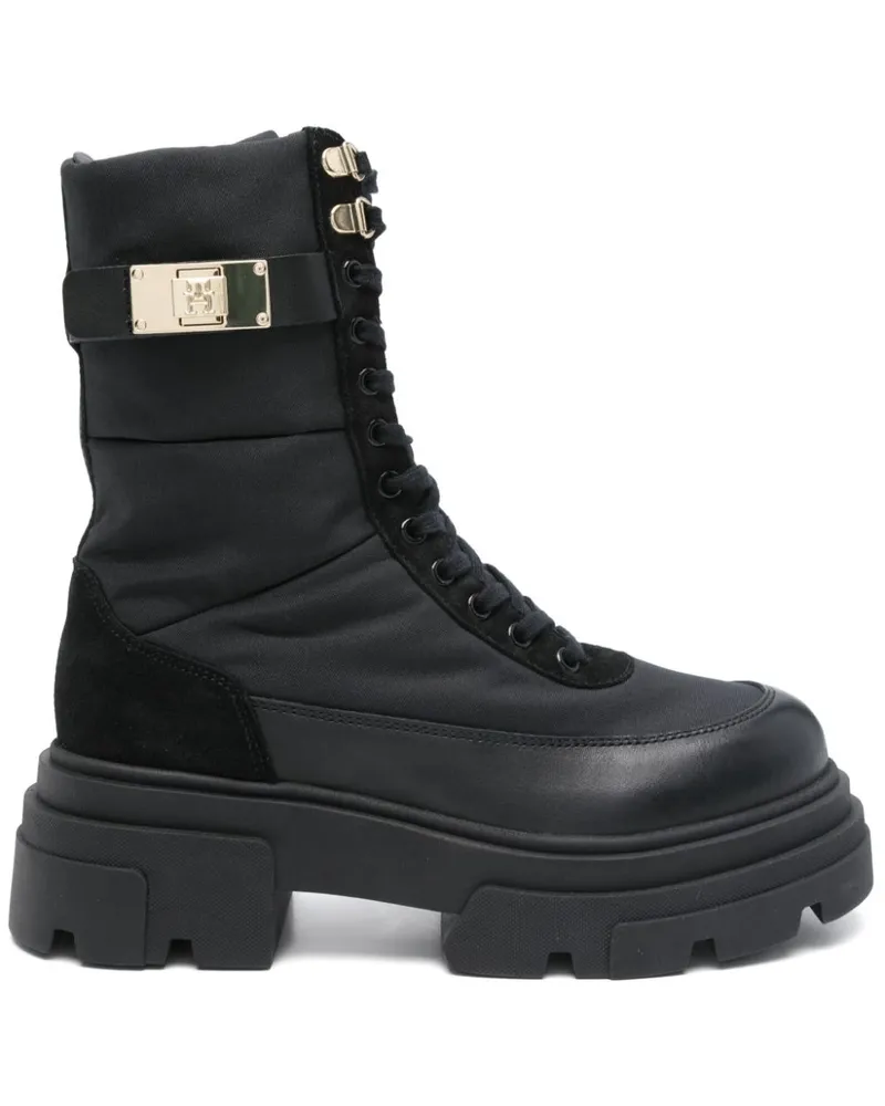 Tommy Hilfiger Bikerstiefel aus Leder - Schwarz Schwarz