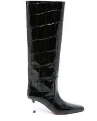 Paris Texas Stiefel aus Leder 80mm Schwarz