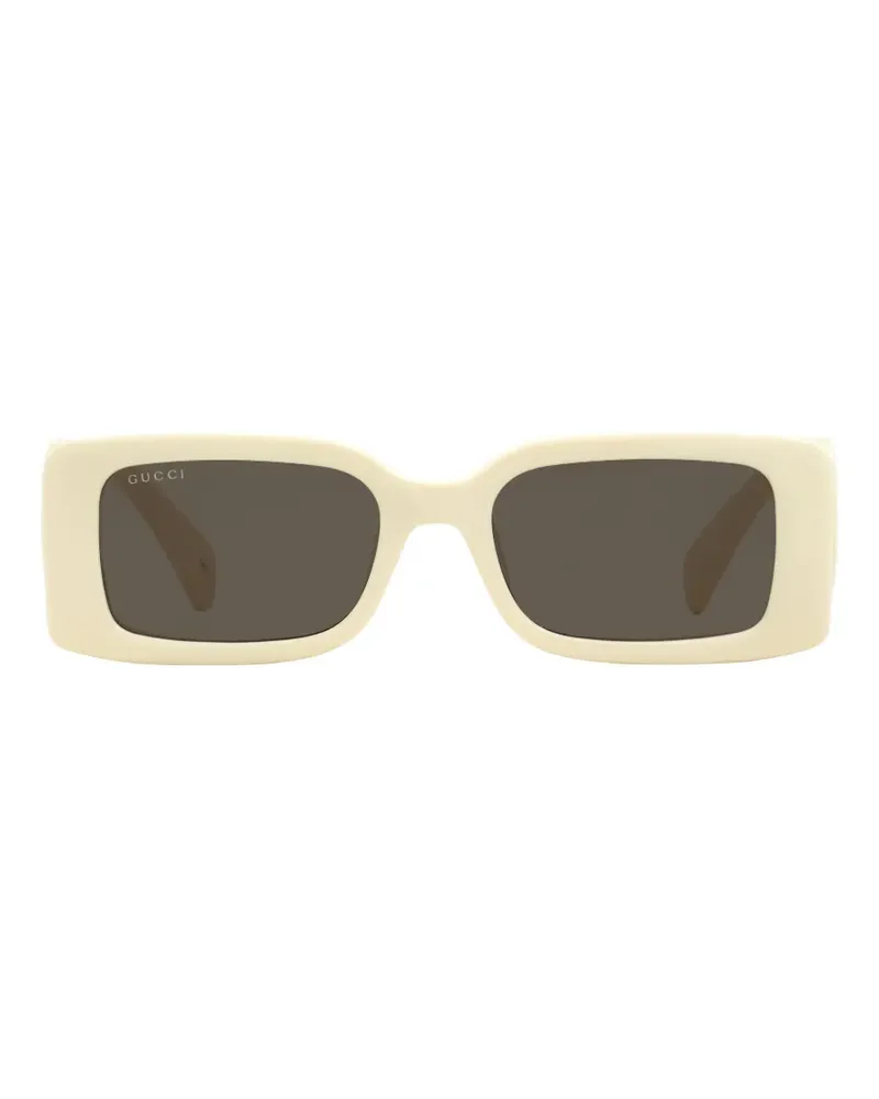 Gucci Maxi GG Sonnenbrille mit rechteckigem Gestell - Nude Nude