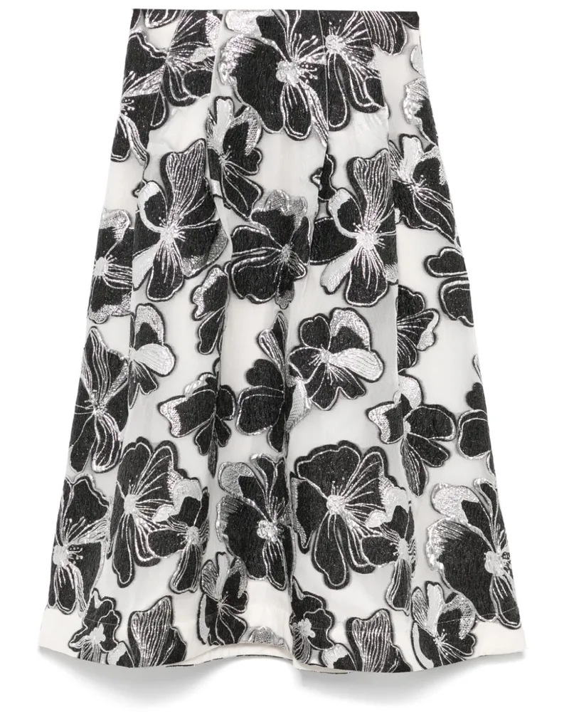 Stine Goya Tellerrock aus Anemonen-Jacquard - Weiß Weiß