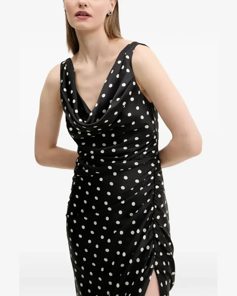 Abercrombie & Fitch polka-dot split midi dress - Schwarz Schwarz