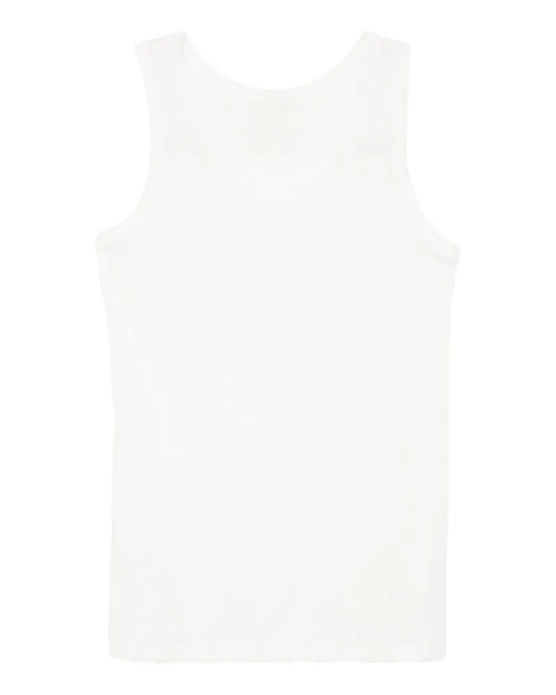 Yohji Yamamoto Einreihiges Tanktop aus Jersey - Weiß Weiß