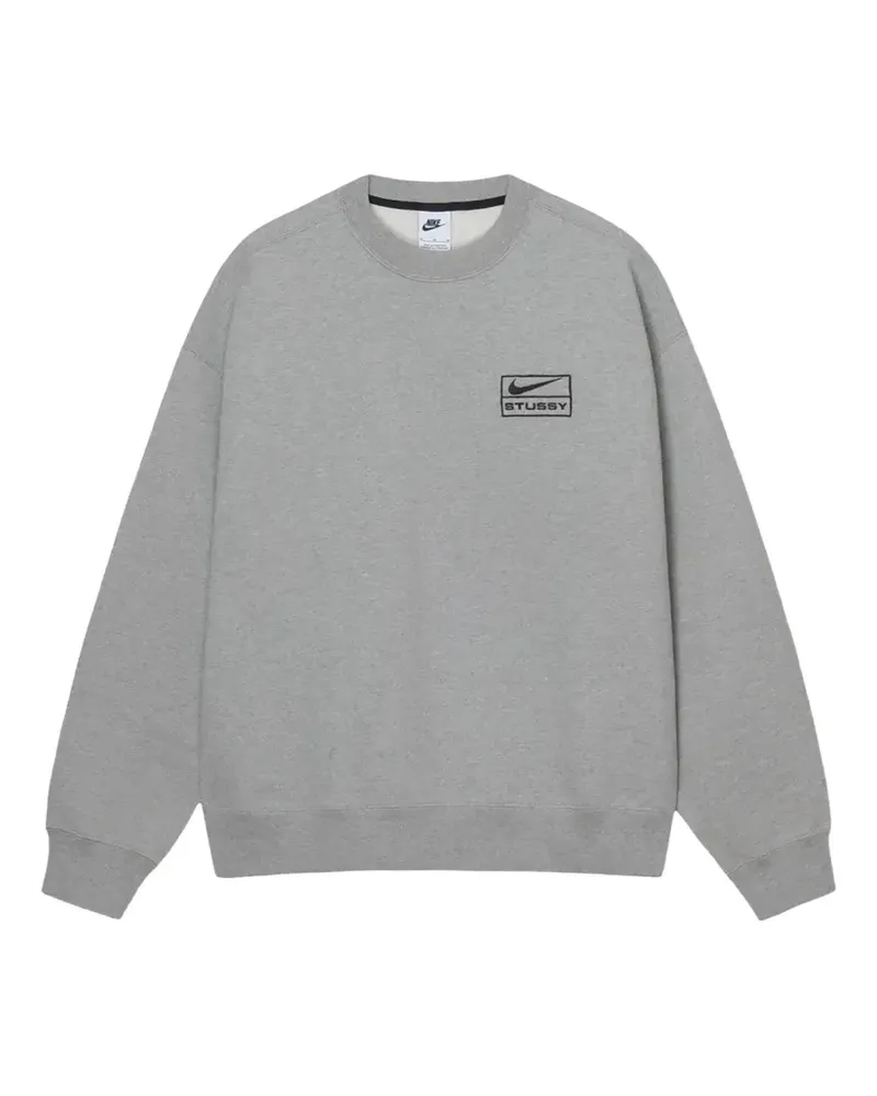 Nike x Stüssy Sweatshirt mit Logo-Stickerei - Grau Grau