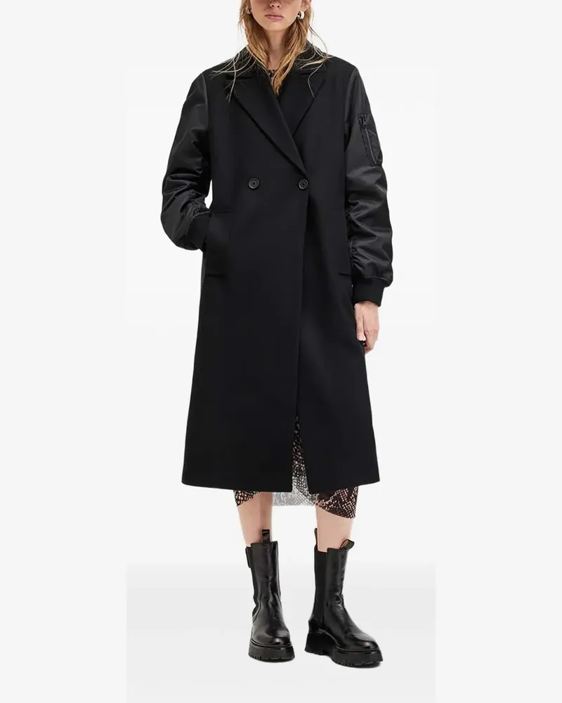 AllSaints double-breasted bomber-sleeve coat - Schwarz Schwarz