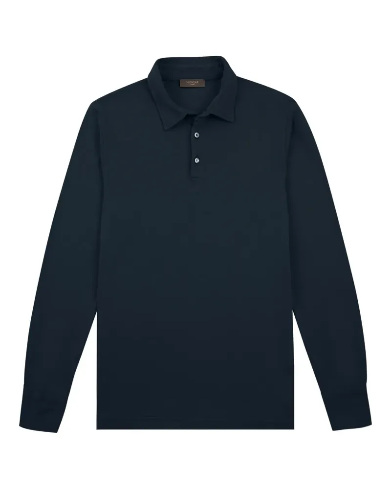 Zanone Poloshirt mit langen Ärmeln - Blau Blau