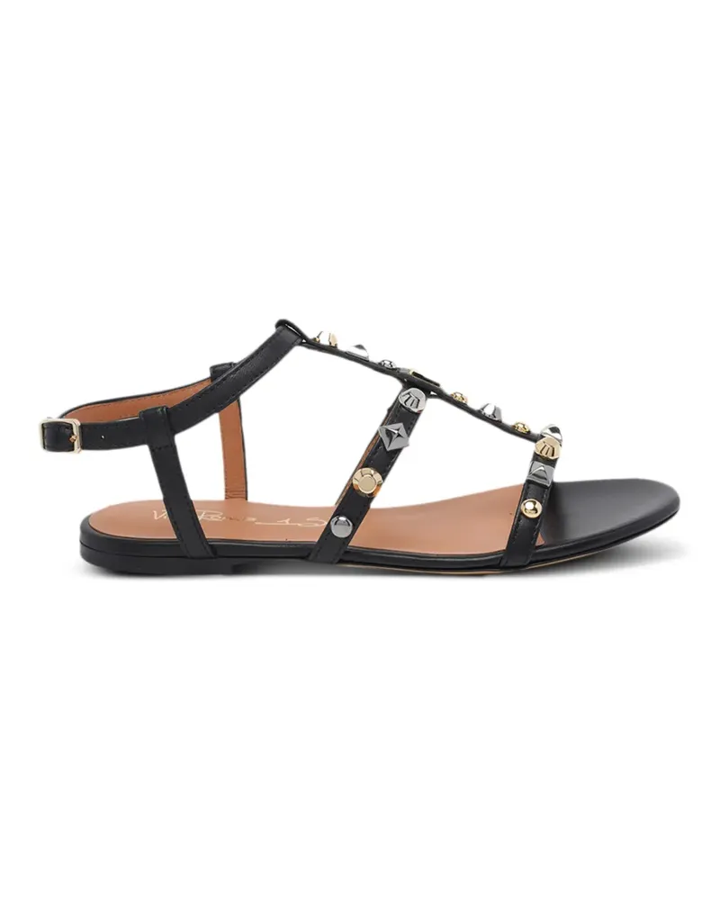 Via Roma 15 stud-embellished buckled sandals - Schwarz Schwarz