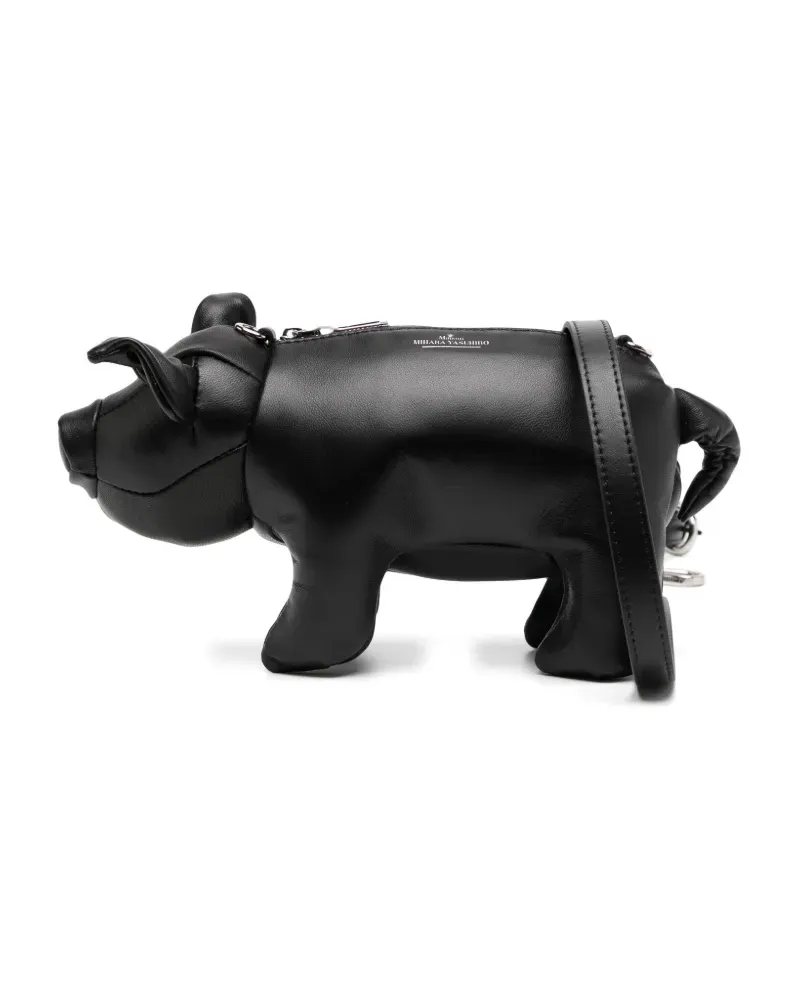 MIHARAYASUHIRO Kuriertasche mit Schwein - Schwarz Schwarz