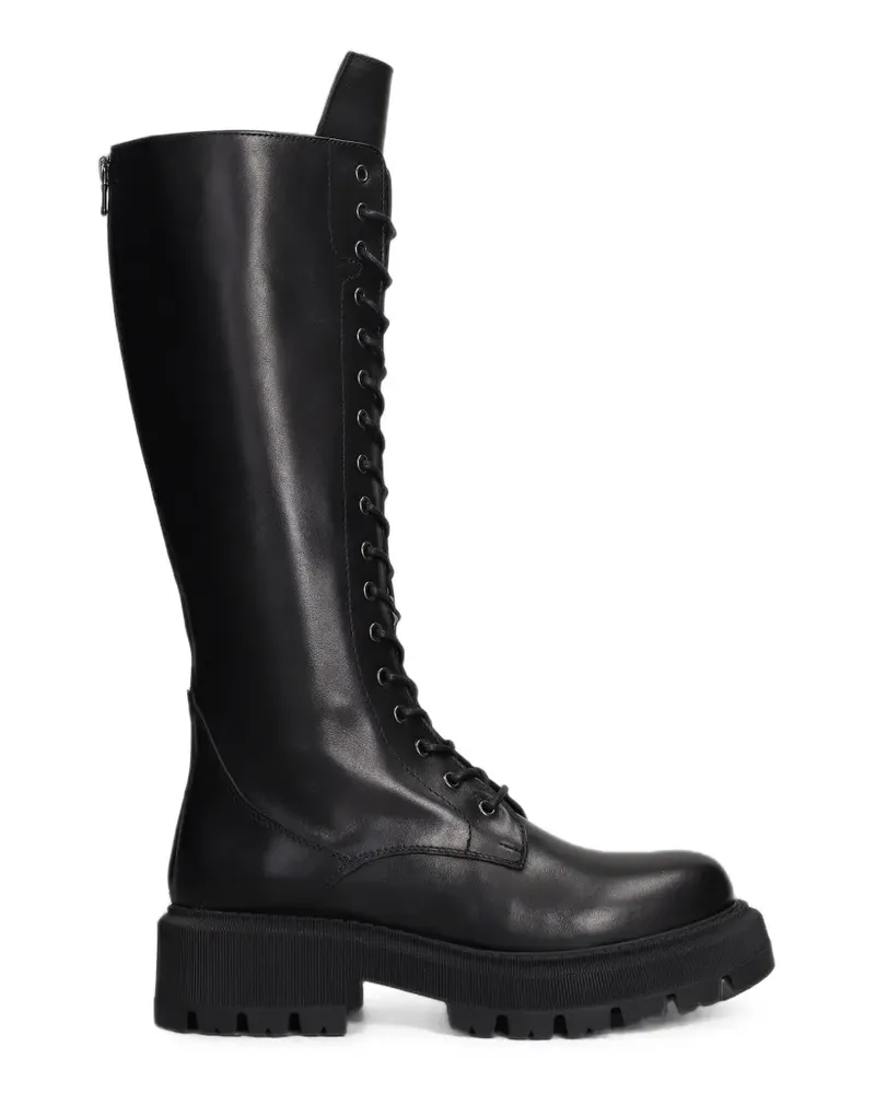 Julie Dee Schnürstiefel mit dicker Sohle - Schwarz Schwarz