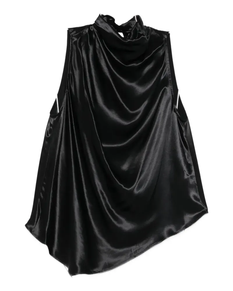 Erika Cavallini Brian draped high-neck top - Schwarz Schwarz