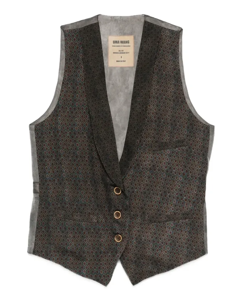 Uma Wang Jill geometric-pattern waistcoat - Braun Braun