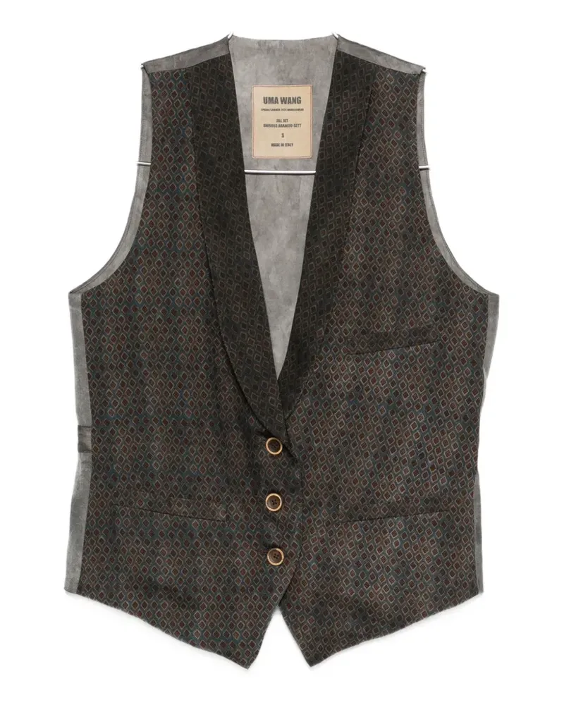 Uma Wang Jill geometric-pattern waistcoat - Braun Braun