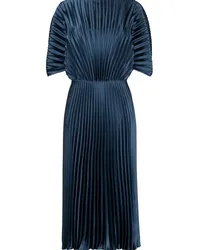 Amsale Abendkleid im Metallic-Look Blau