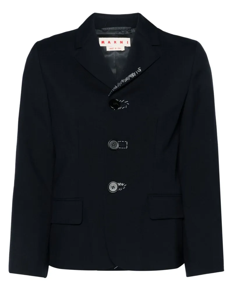 Marni Einreihiger Blazer mit Stickerei - Blau Blau