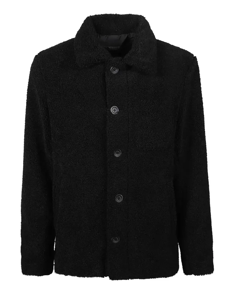 Herno Geknöpfte Bouclé-Jacke - Schwarz Schwarz
