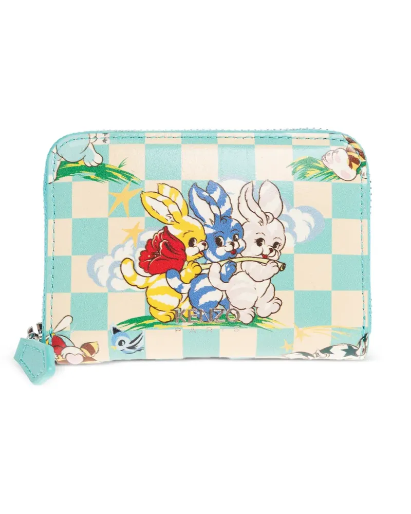 Kenzo Cartoon checkered wallet - Blau Blau