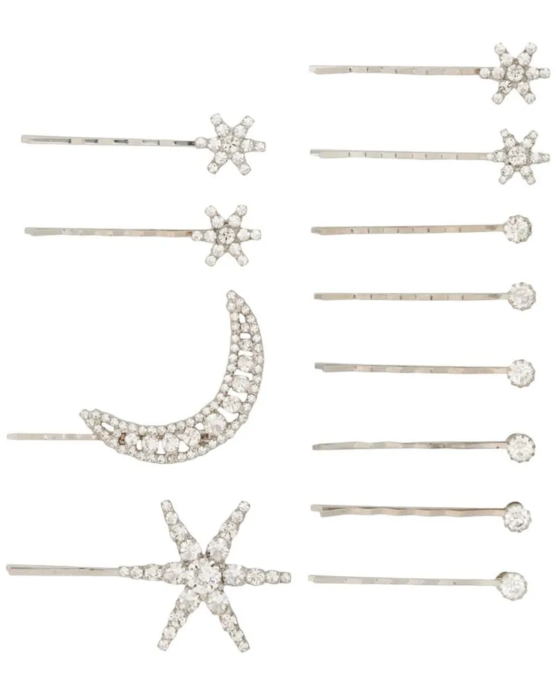 Jennifer Behr Set aus 12 Supernova Haarspangen - Silber Silber