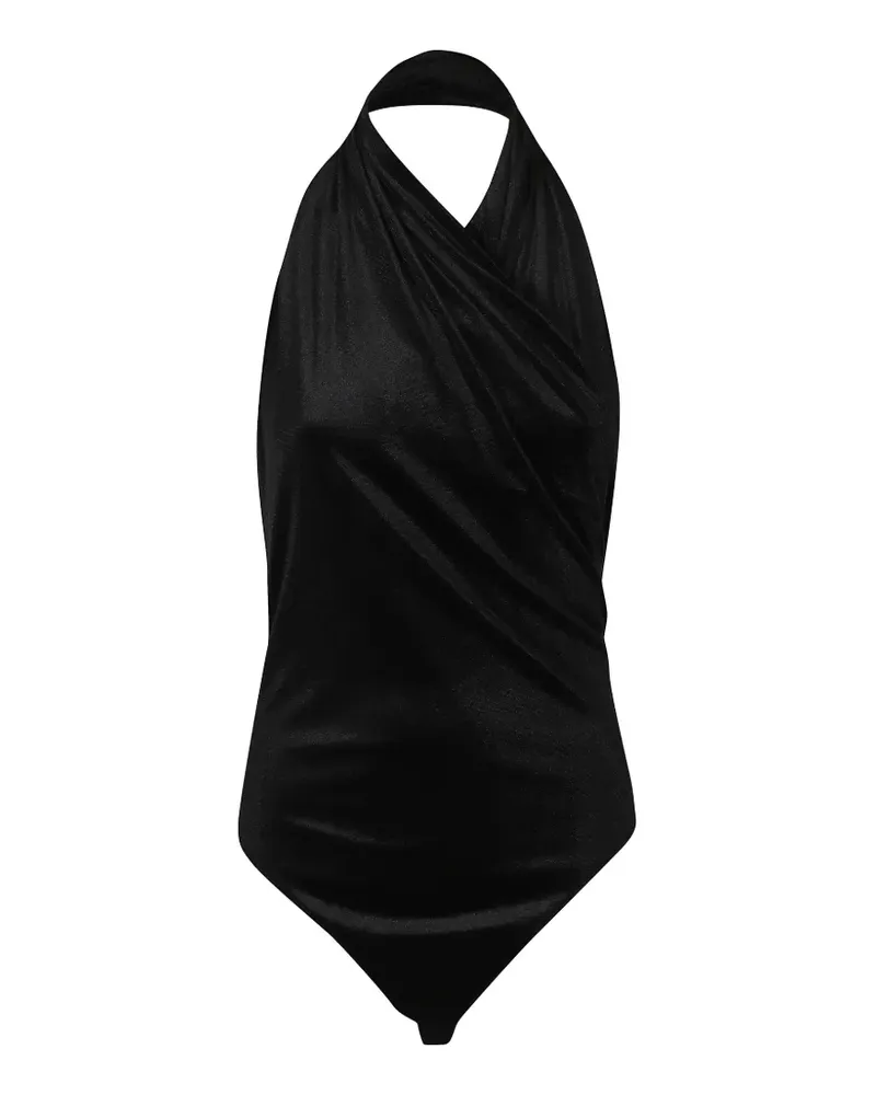ANDAMANE Vina drapierter Neckholder-Body - Schwarz Schwarz
