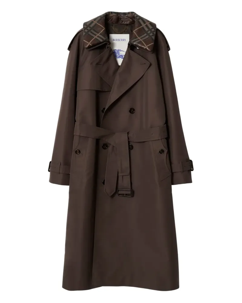Burberry Karierter Trenchcoat mit Gürtel - Braun Braun