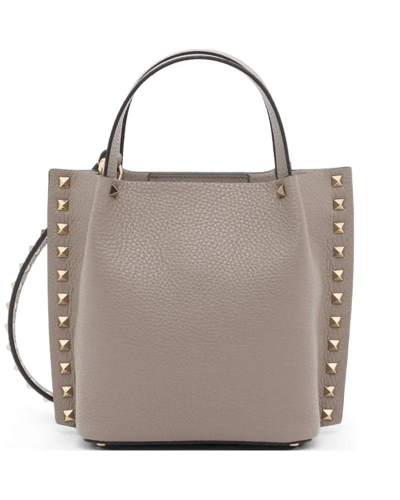 Valentino Garavani Rockstud small shopping bag in grainy calfskin - Nude Nude