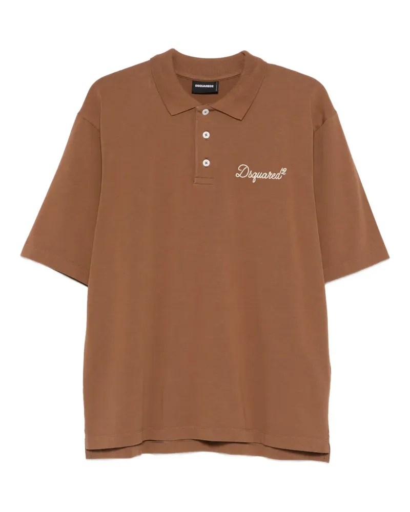 Dsquared2 embroidered polo shirt - Braun Braun