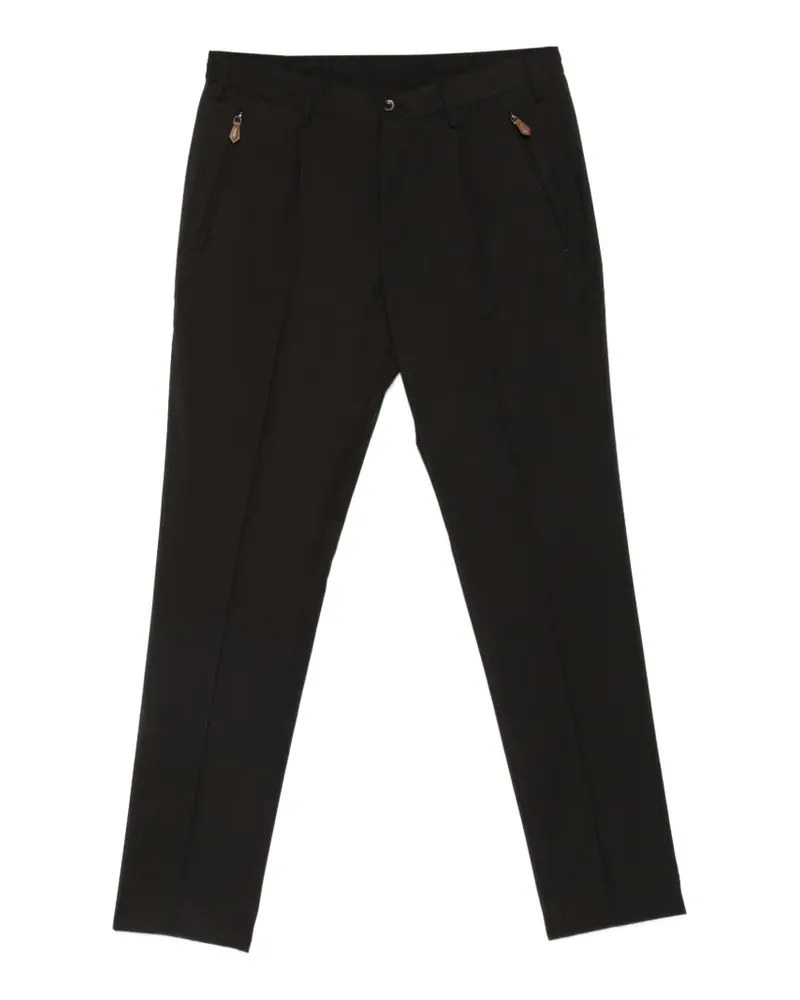 PT TORINO pressed-crease elasticated-waistband trousers - Schwarz Schwarz