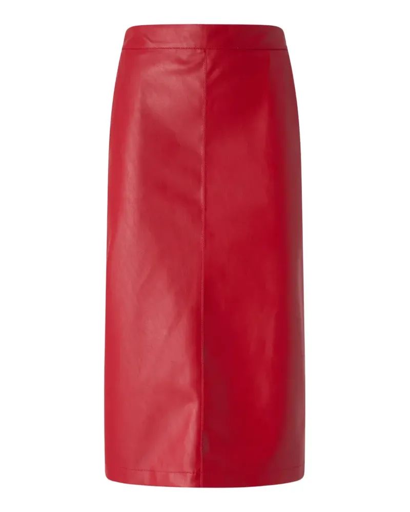 Pinko rear-slit faux-leather midi skirt - Rot Rot