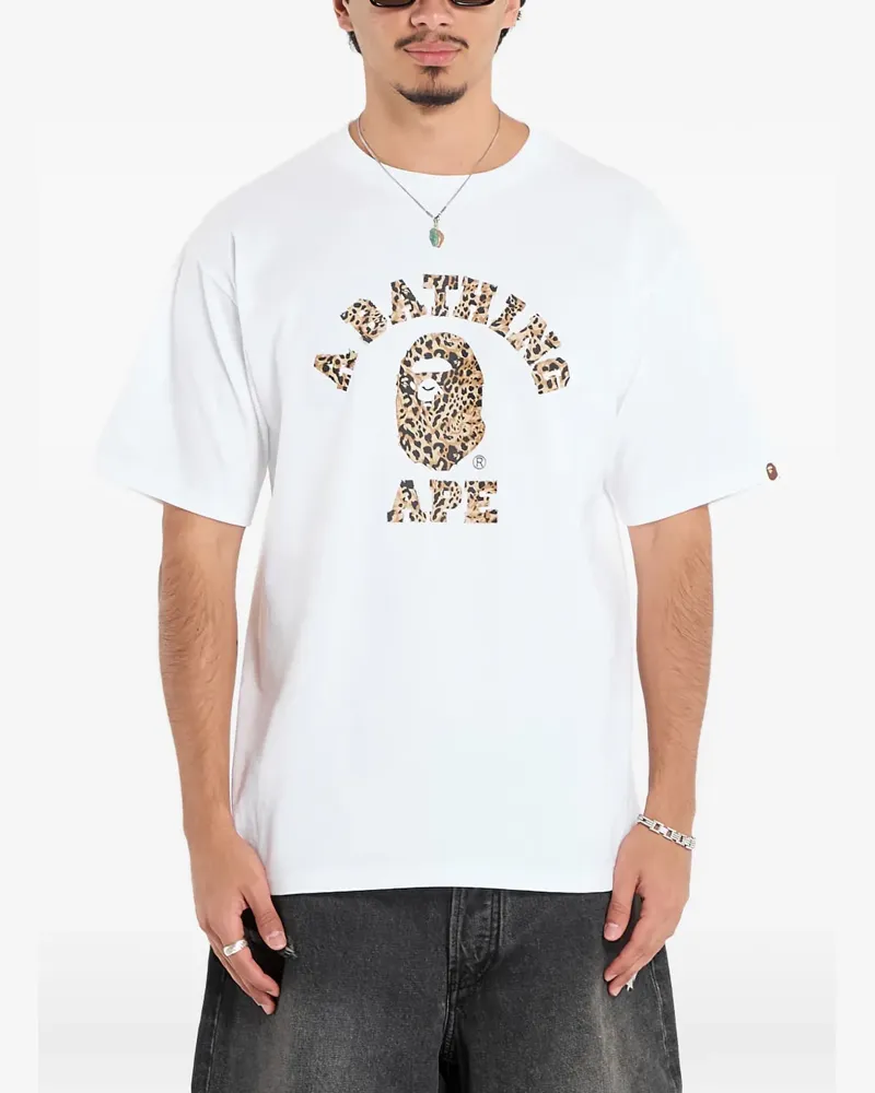 BAPE Ape Wild leopard-pattern T-shirt - Weiß Weiß