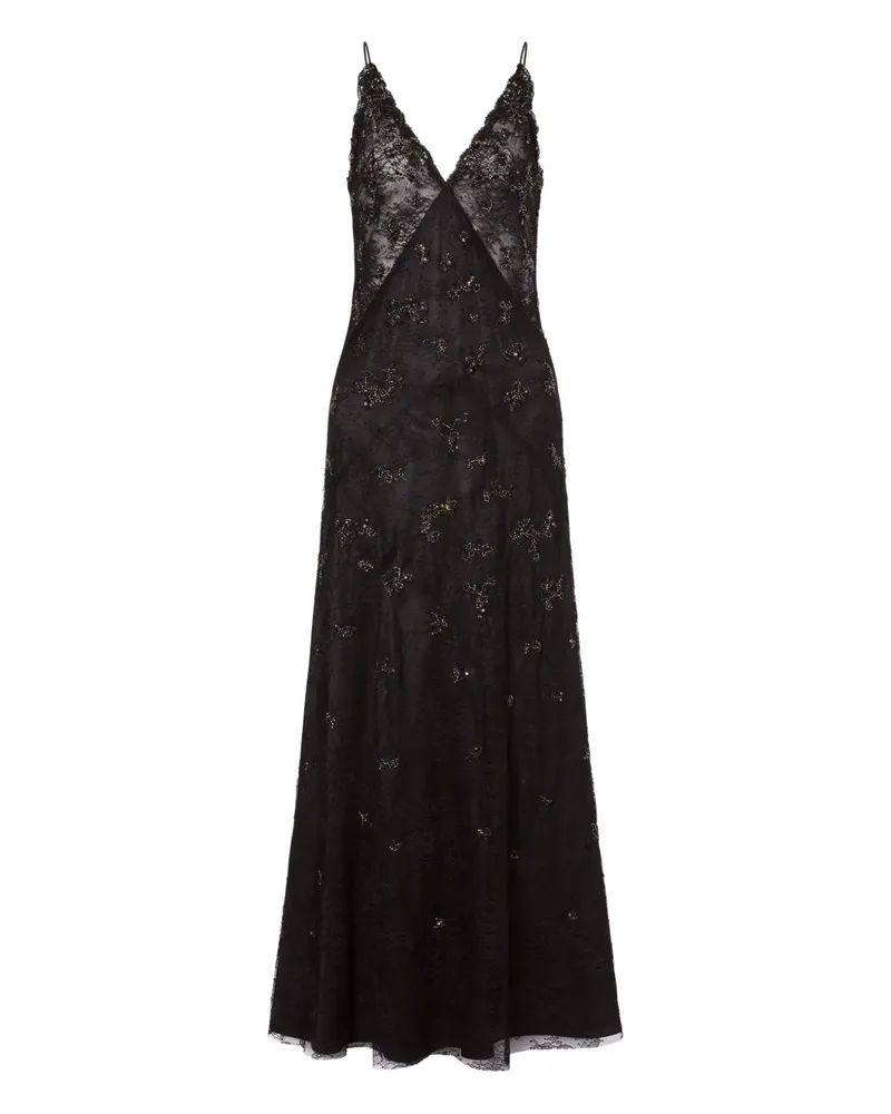 Alberta Ferretti Camisole-Kleid mit Spitze - Schwarz Schwarz
