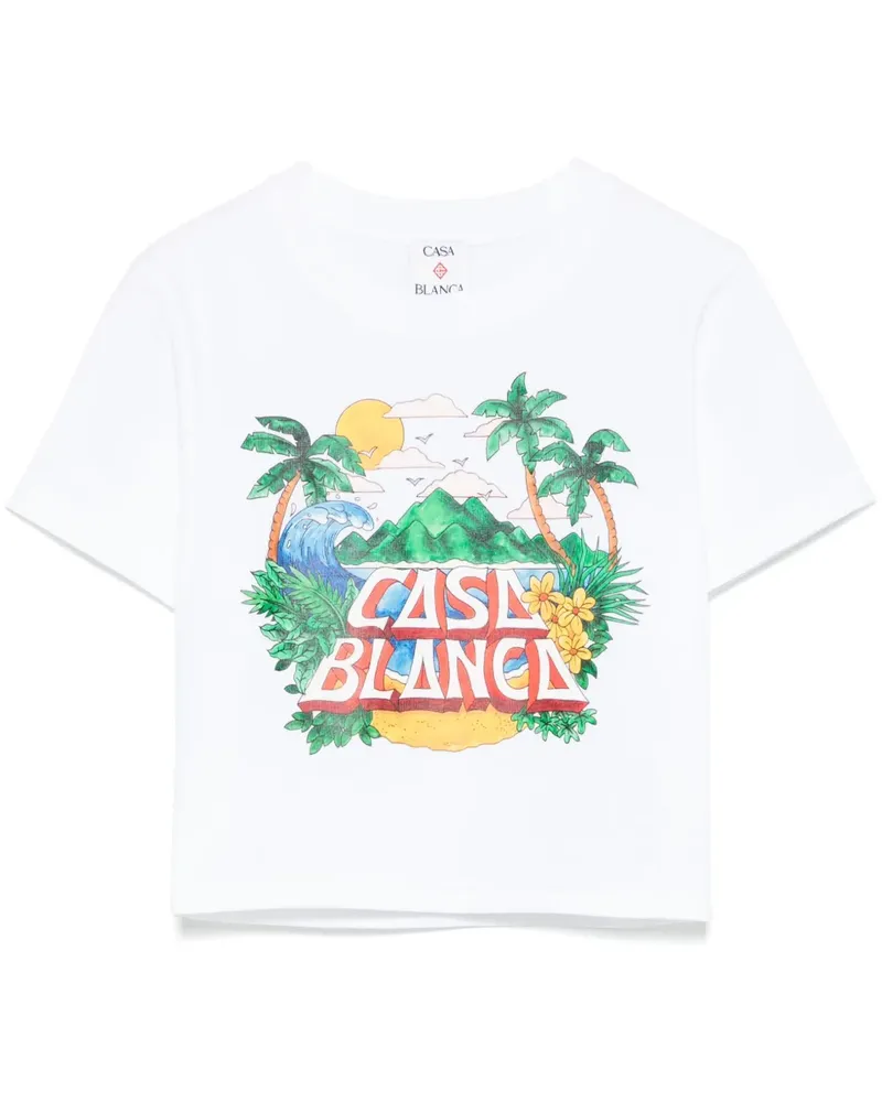 Casablanca Paris Casa Beach Wave T-Shirt - Weiß Weiß