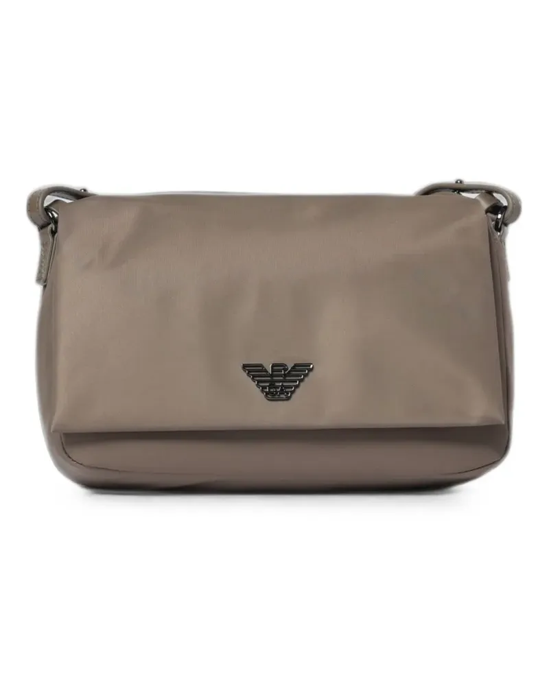 Emporio Armani logo-plaque shoulder bag - Nude Nude