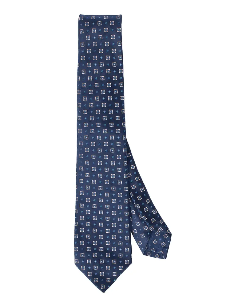 Kiton Geometrisch gemusterte Krawatte - Blau Blau