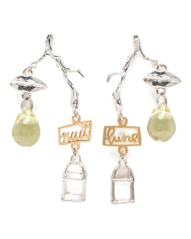 Wouters & Hendrix birdcage-pendant earrings - Silber Silber