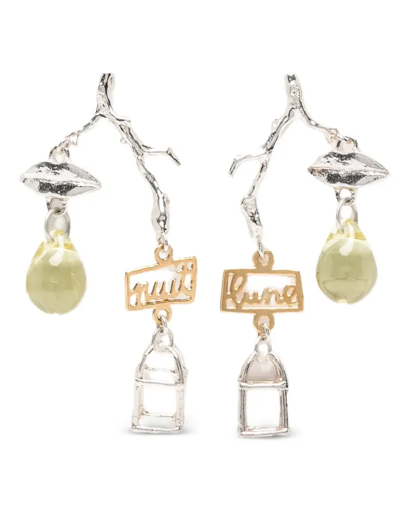 Wouters & Hendrix birdcage-pendant earrings - Silber Silber