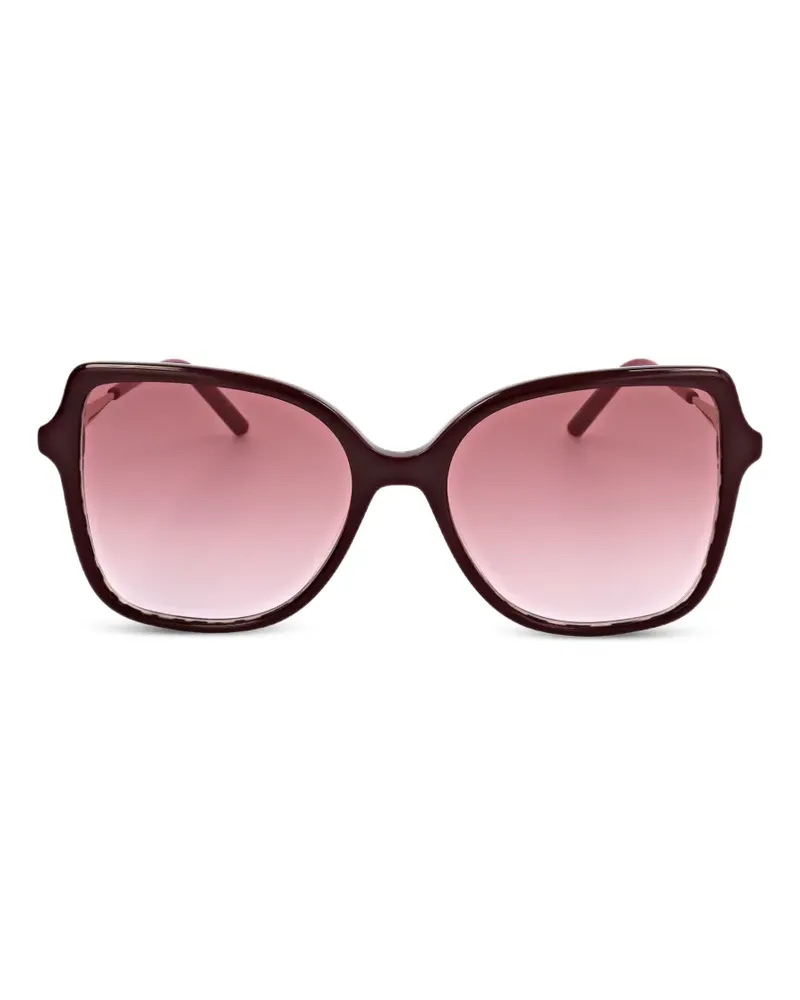 Carolina Herrera New York Sonnenbrille mit geometrischem Gestell - Rot Rot