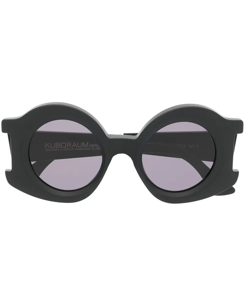 KUBORAUM Sonnenbrille mit rundem Gestell - Schwarz Schwarz