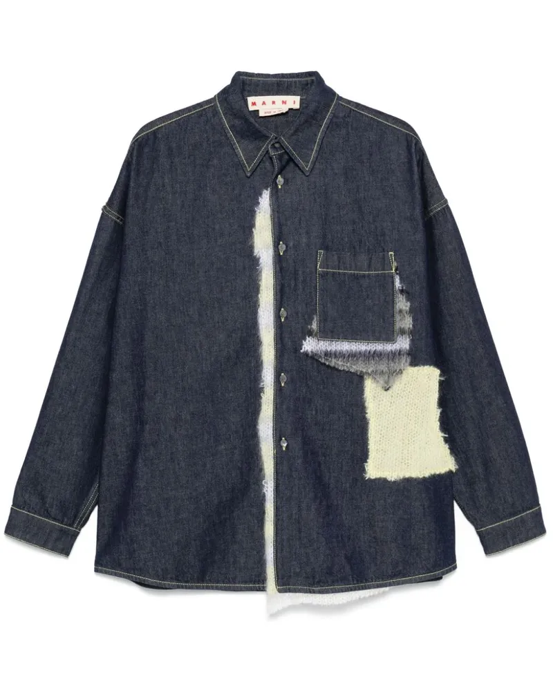 Marni Hemd im Patchwork-Look - Schwarz Schwarz