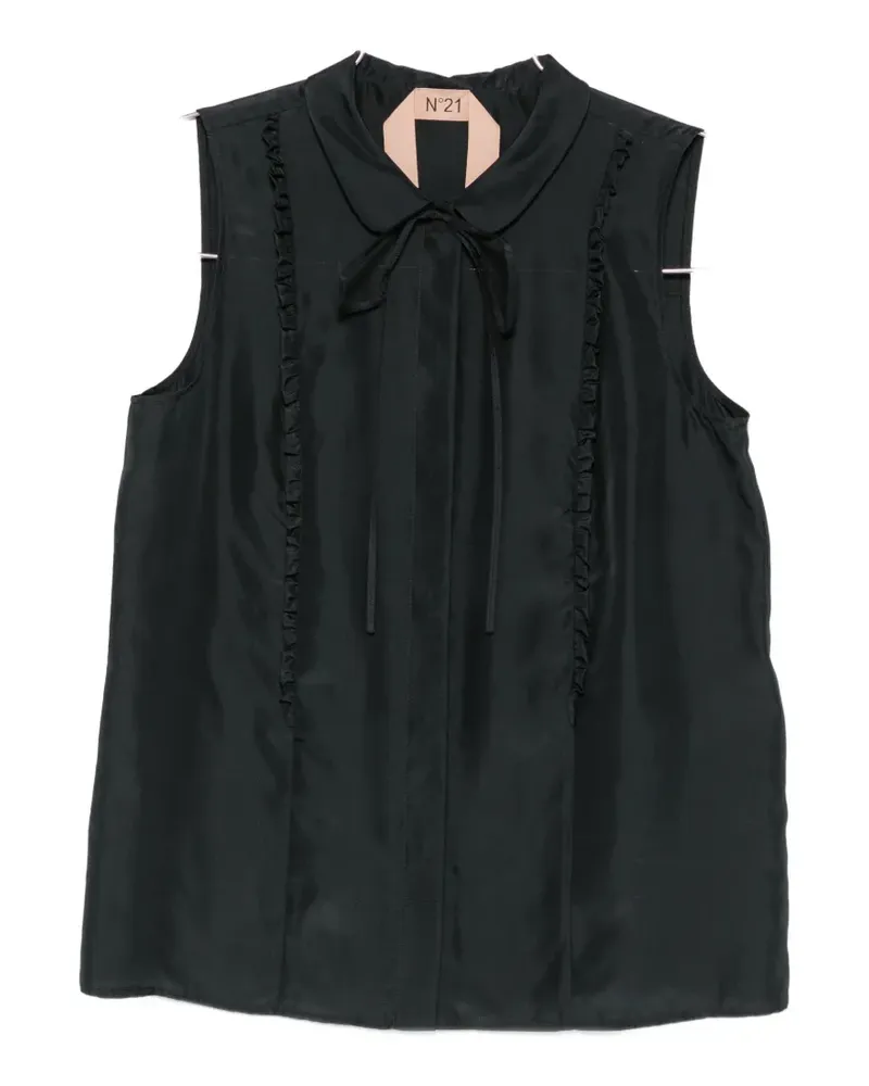 N° 21 ruffle-trimmed sleeveless shirt - Schwarz Schwarz