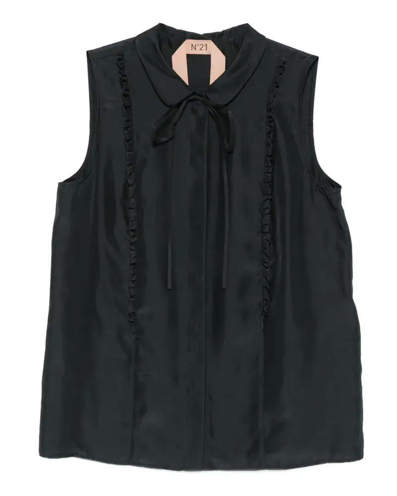 N° 21 ruffle-trimmed sleeveless shirt - Schwarz Schwarz