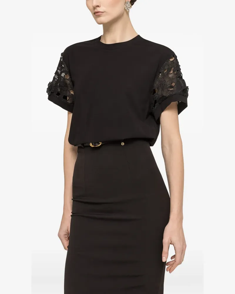 NISSA Besticktes T-Shirt - Schwarz Schwarz