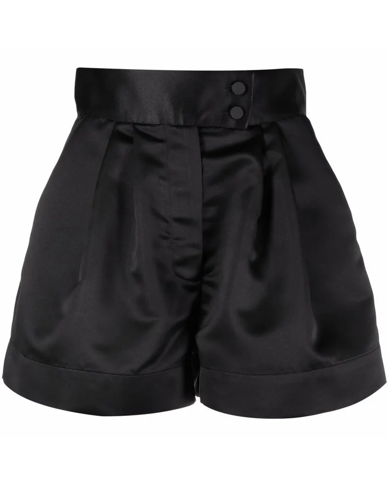 STYLAND High-Waist-Shorts in Satinoptik Schwarz